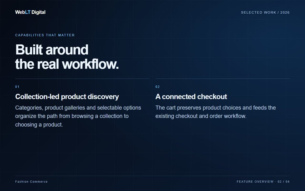 Fashion Commerce capability details